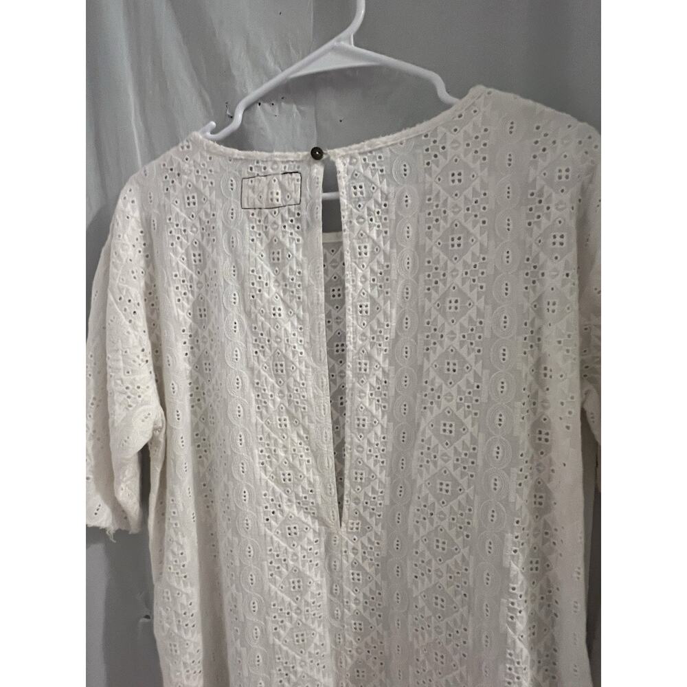 current elliott Shirt Dress eyelet NWT 0 /xs $258 Dirty White Key Hole Back - Picture 7 of 8